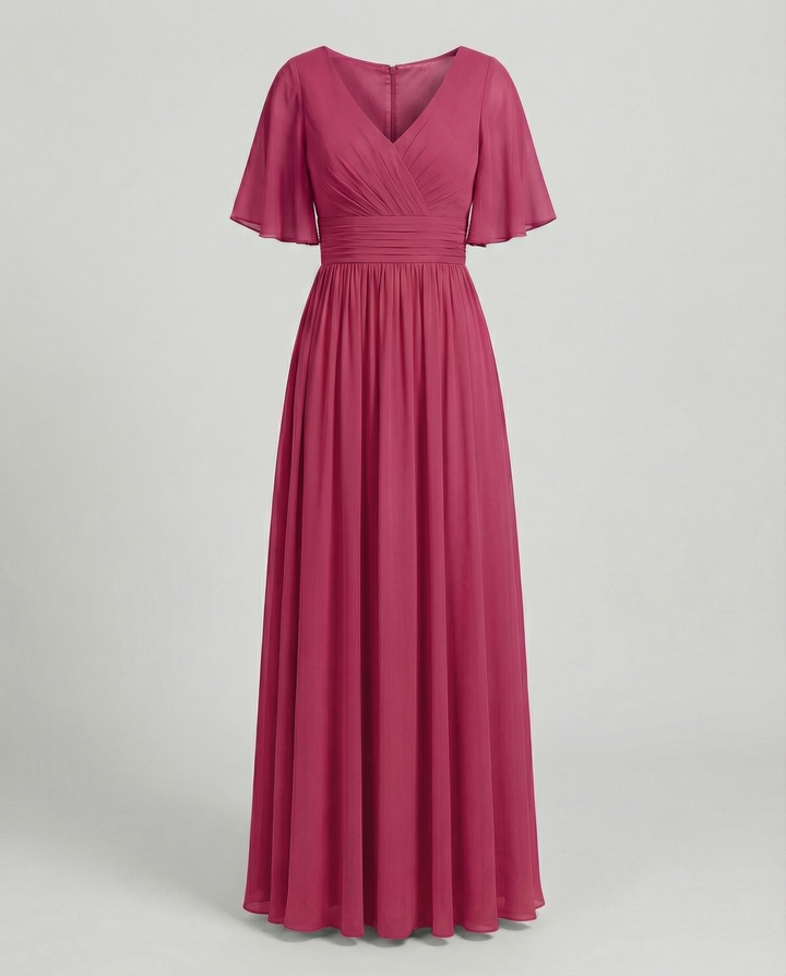 Mune Fashion | Dress Flowing V-Neck Chiffon Dress for Women