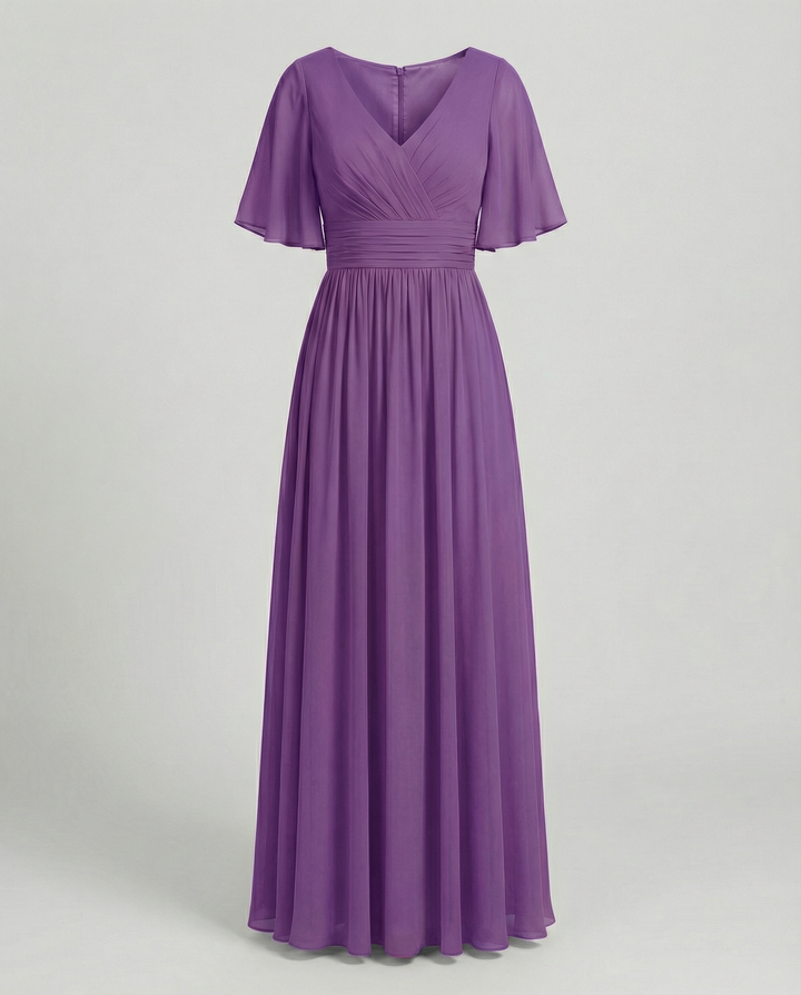 Mune Fashion | Dress Flowing V-Neck Chiffon Dress for Women