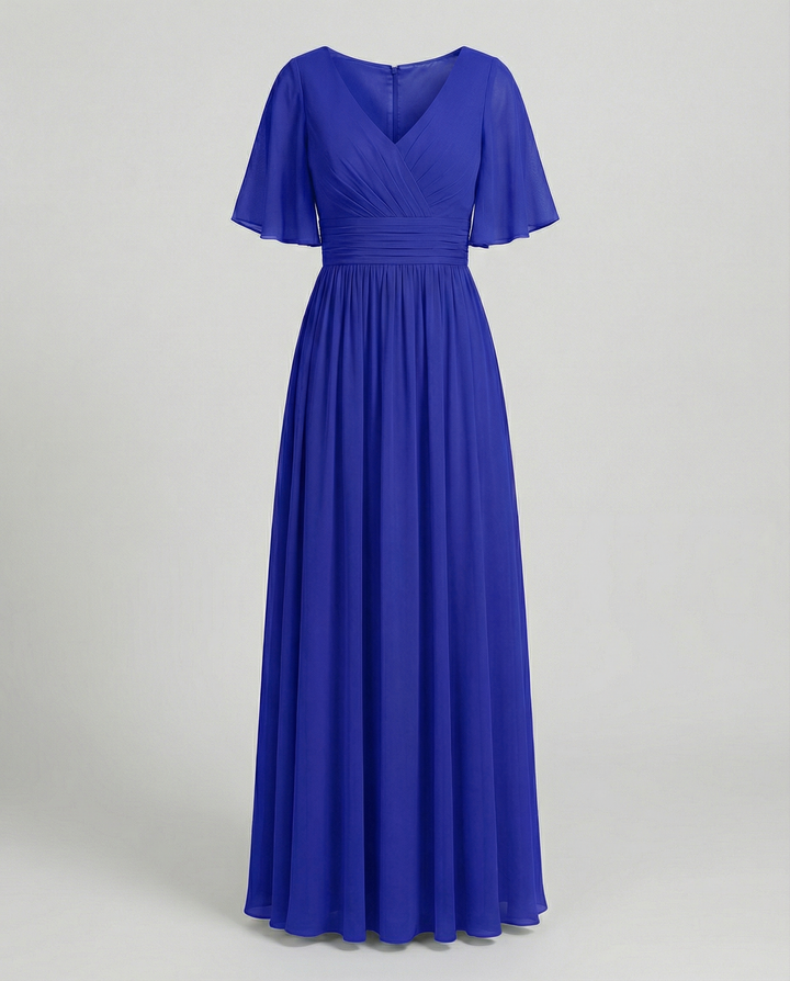 Mune Fashion | Dress Flowing V-Neck Chiffon Dress for Women