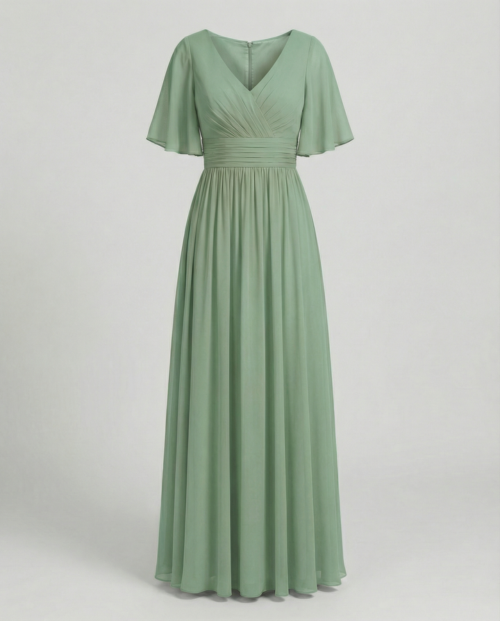 Mune Fashion | Dress Flowing V-Neck Chiffon Dress for Women