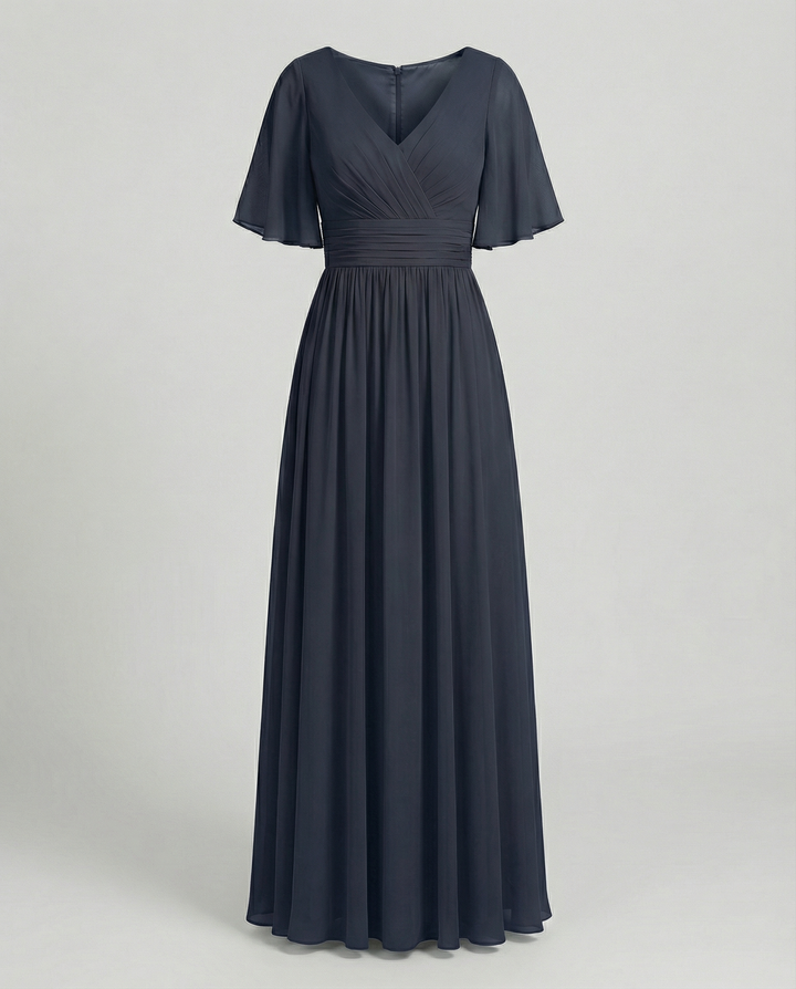 Mune Fashion | Dress Flowing V-Neck Chiffon Dress for Women