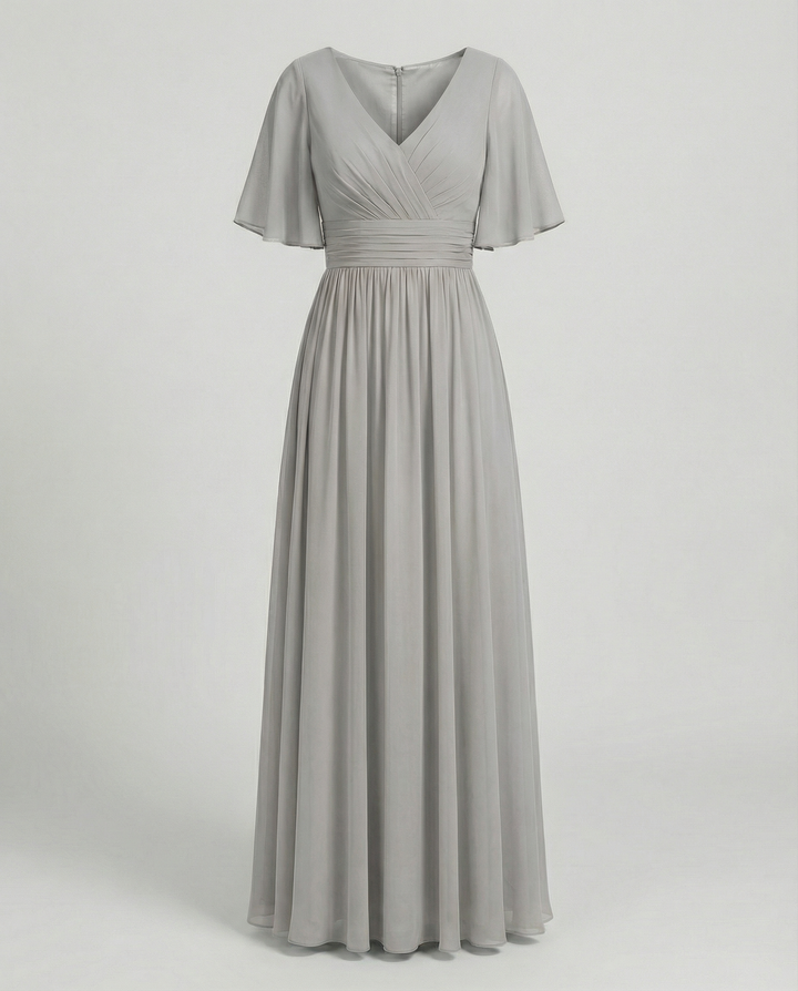 Mune Fashion | Dress Flowing V-Neck Chiffon Dress for Women
