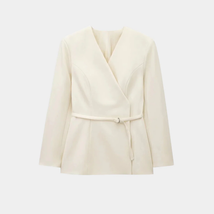 Mune | Women's Belted Wrap Blazer Jacket with Tailored Fit