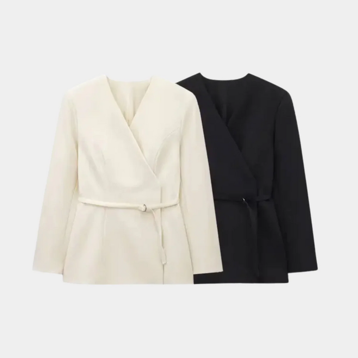 Mune | Women's Belted Wrap Blazer Jacket with Tailored Fit