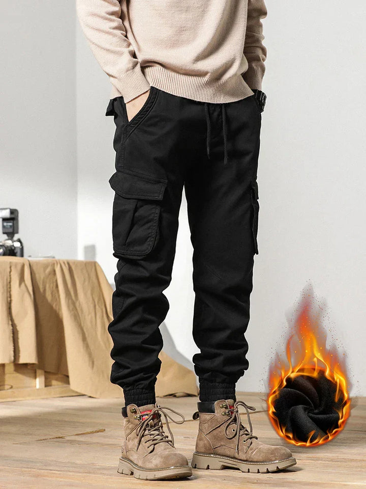 Mune | Winter Cargo Pants for Men with Fleece Lining - Slim Fit & Elastic Waistband