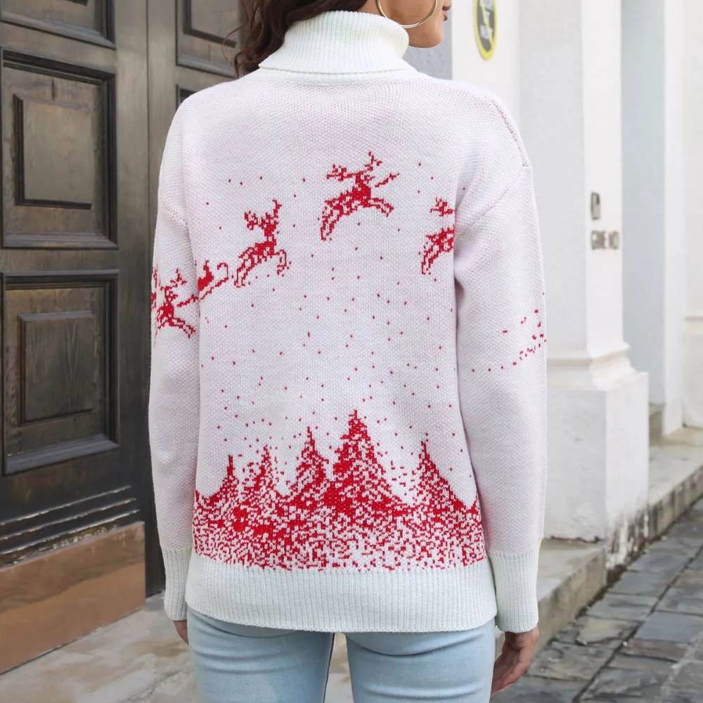 Mune | Christmas Sweater Women Knit Reindeer Print Sweater