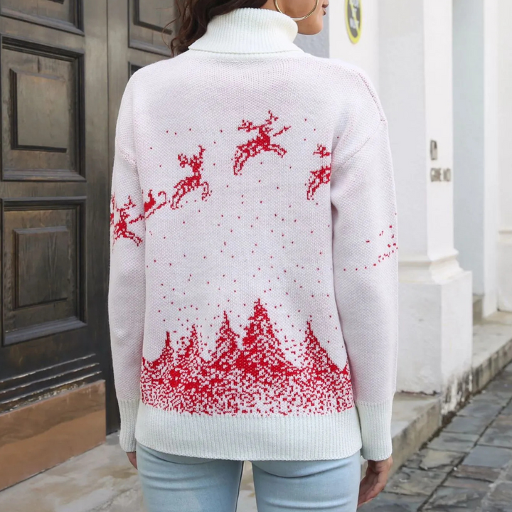 Mune | Christmas Sweater Women Knit Reindeer Print Sweater