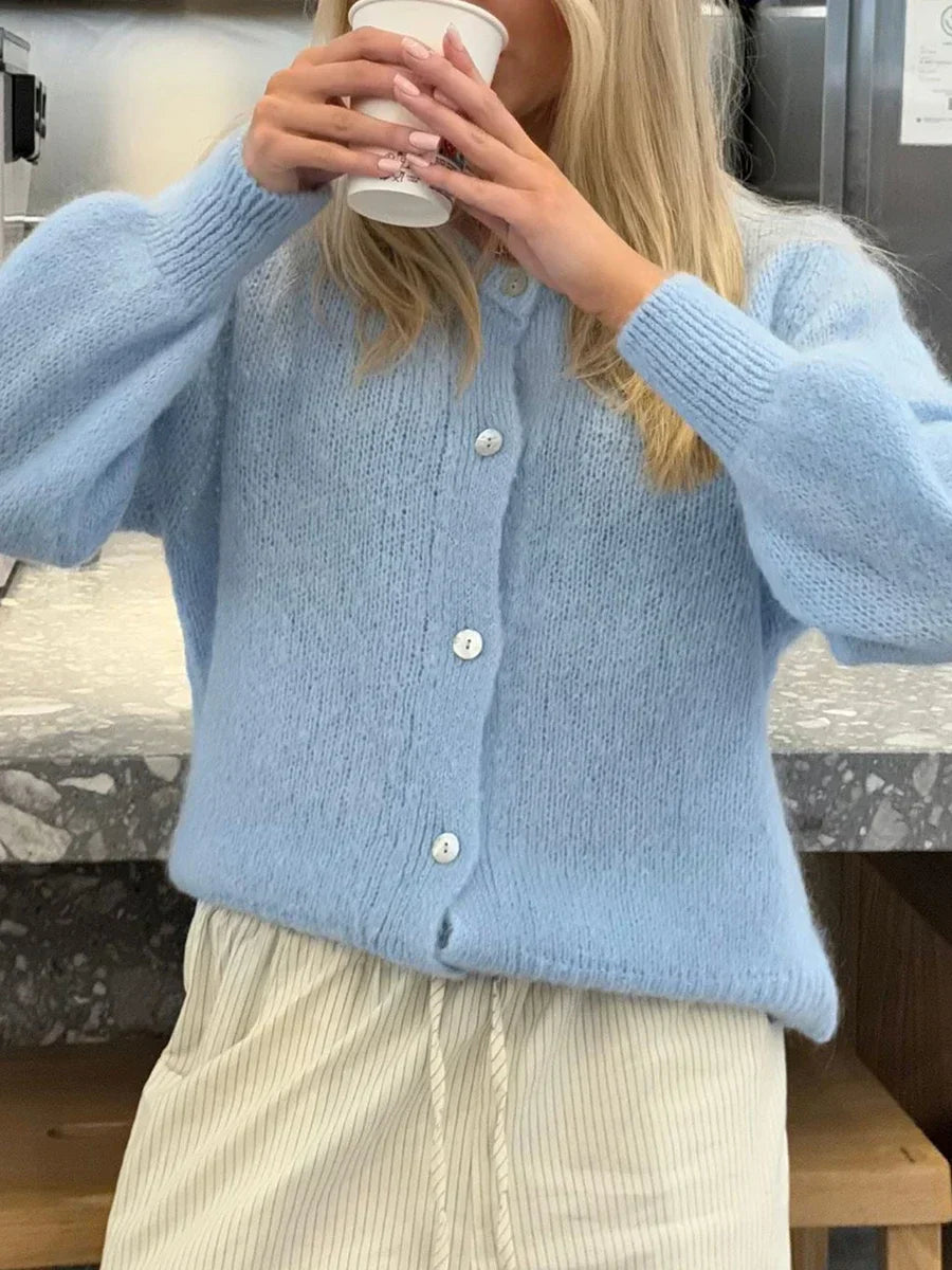 Mune | Y2K Button Closure Knit Casual Soft Cardigan Jacket