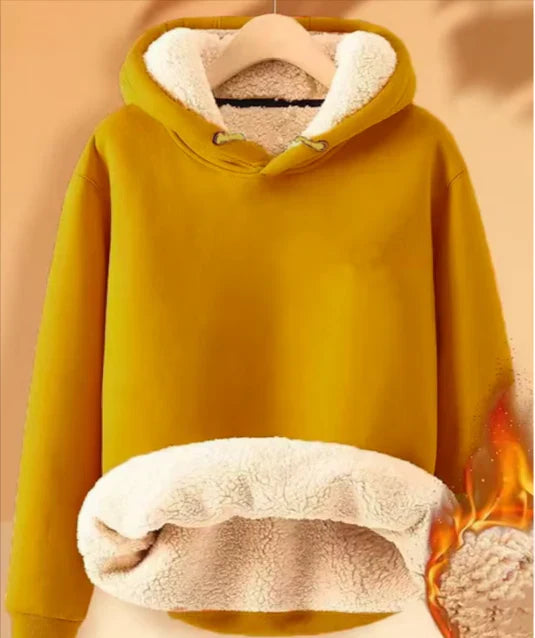 Mune | Sweatshirt with Sherpa-fleece with hood