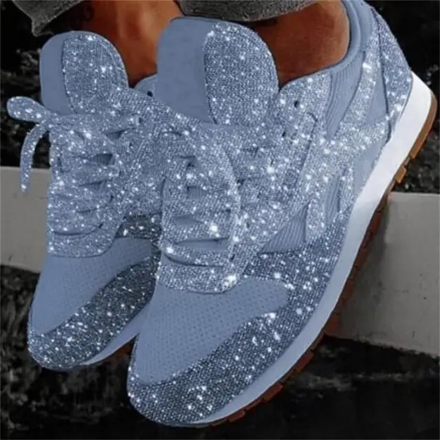Glitter Women's Sneakers with Sporty Comfort - Leona Mune Fashion