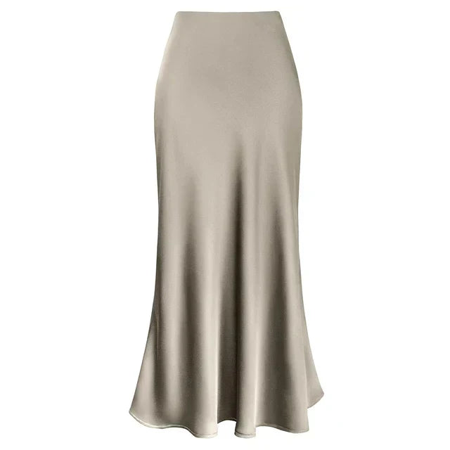 Mune Fashion | Fashion Longer Shiny Satin Skirt