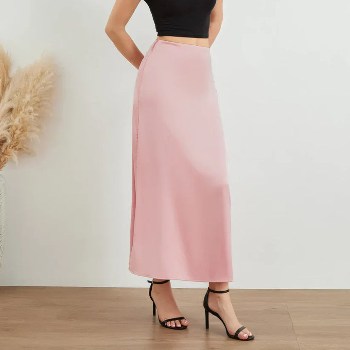 Mune Fashion | Fashion Longer Shiny Satin Skirt