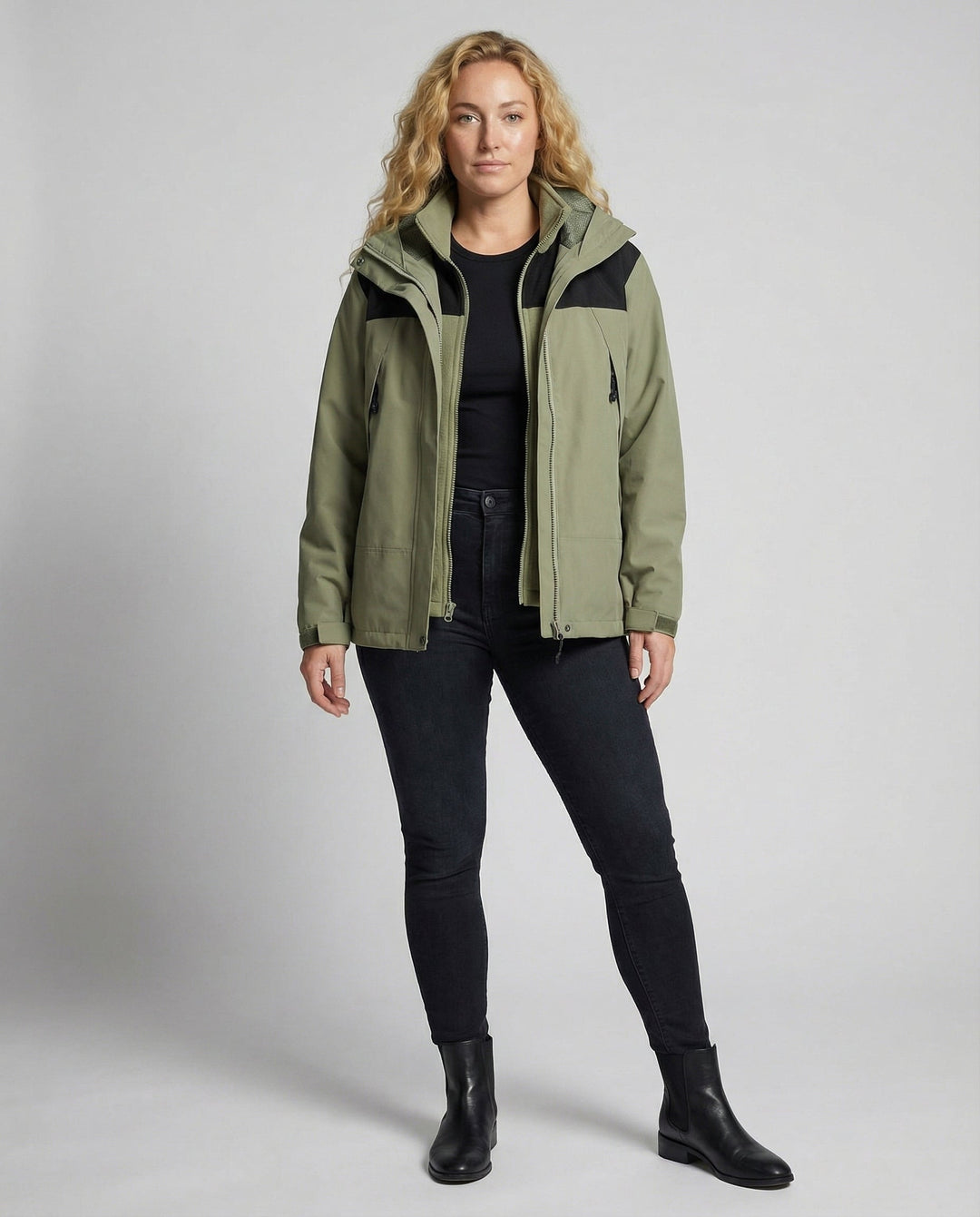 Warm women's winter jacket fleece