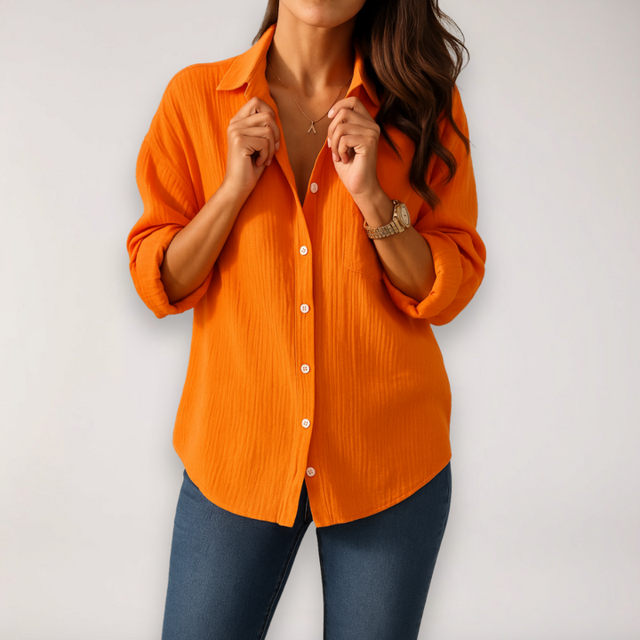 Women’s Button Front Roll Up Shirt