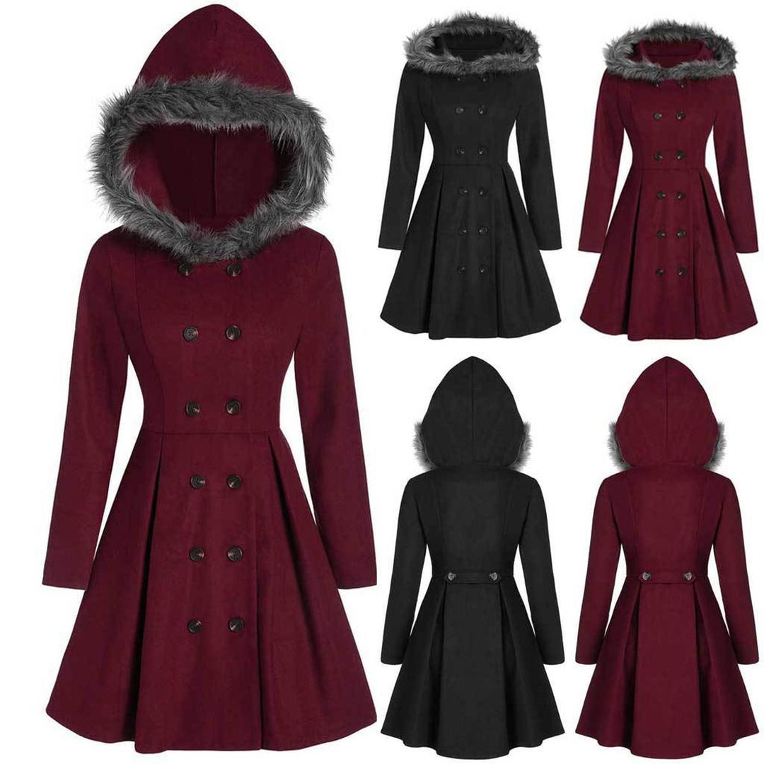 Mune | Women's Double Zipper Winter Coat with Fur Hood