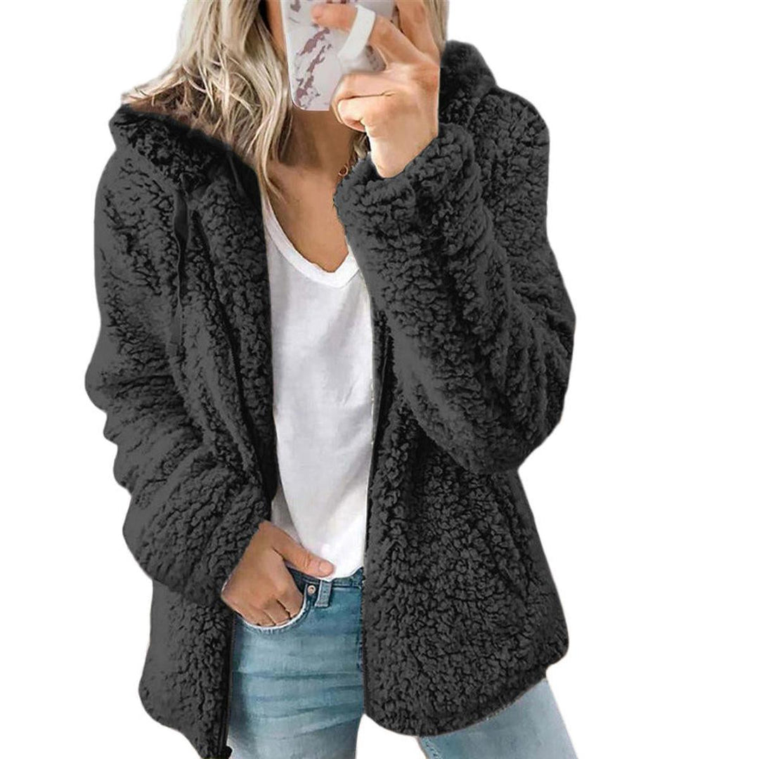 Mune | Women's Elegant Teddy Fleece Coat with Pockets and Zipper
