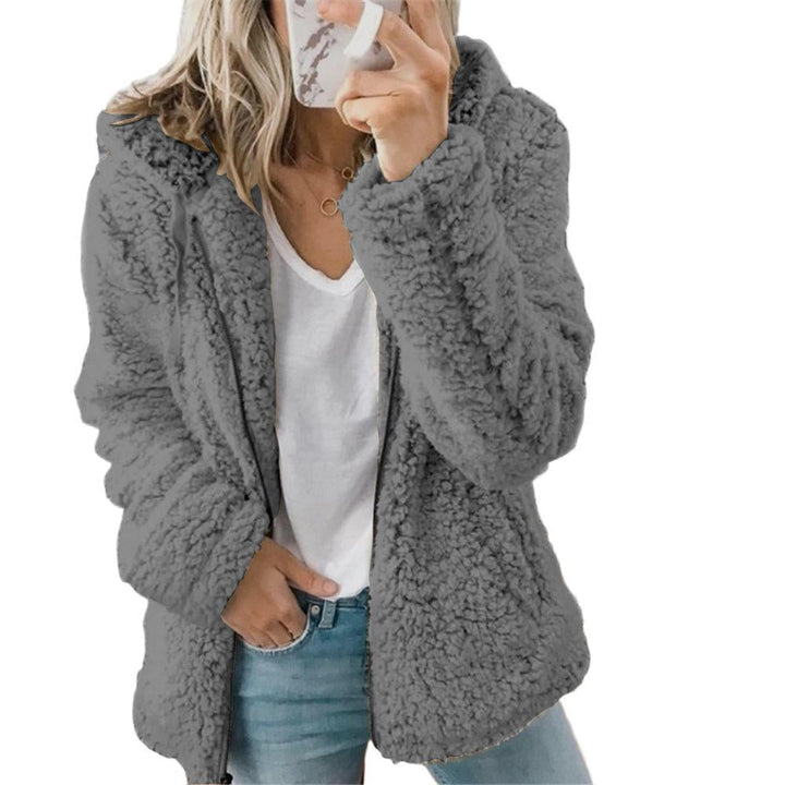 Mune | Women's Elegant Teddy Fleece Coat with Pockets and Zipper