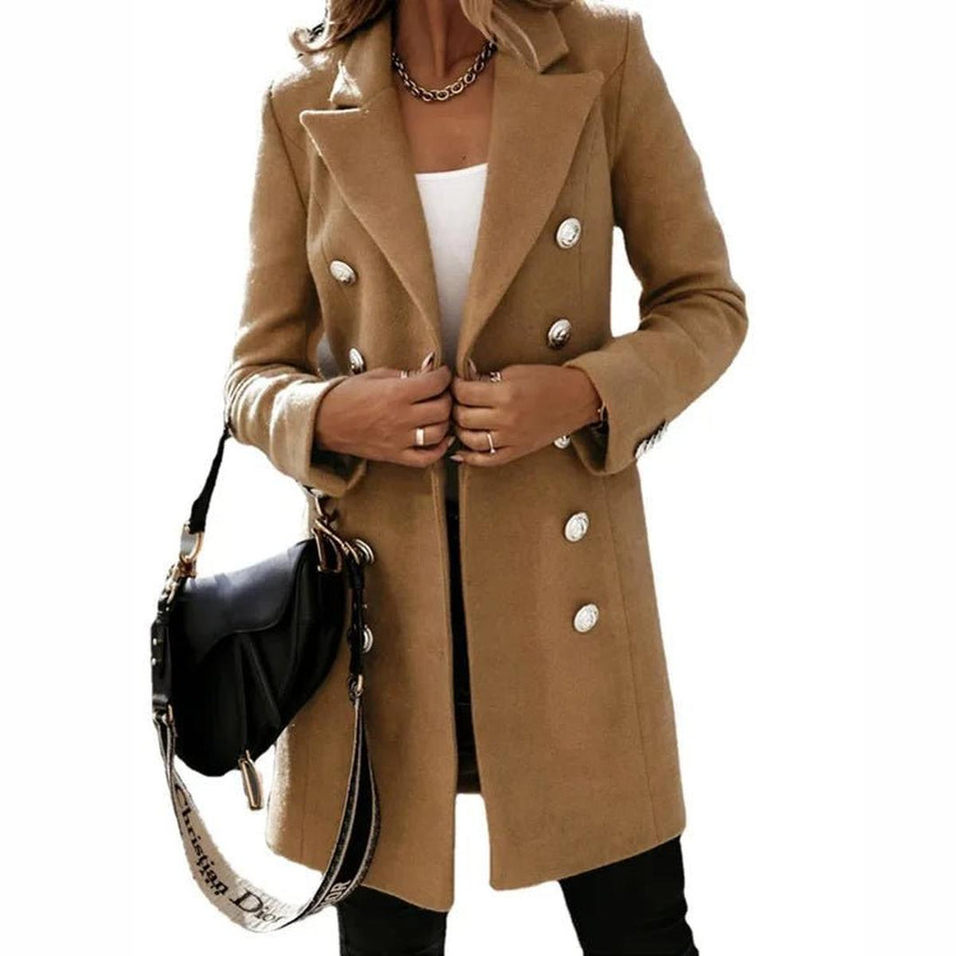 Mune | Women Long Wool Blend Double-Breasted Coat