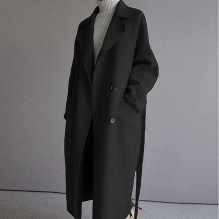 Mune | Women's Long Wool Blend Winter Coat with Belt