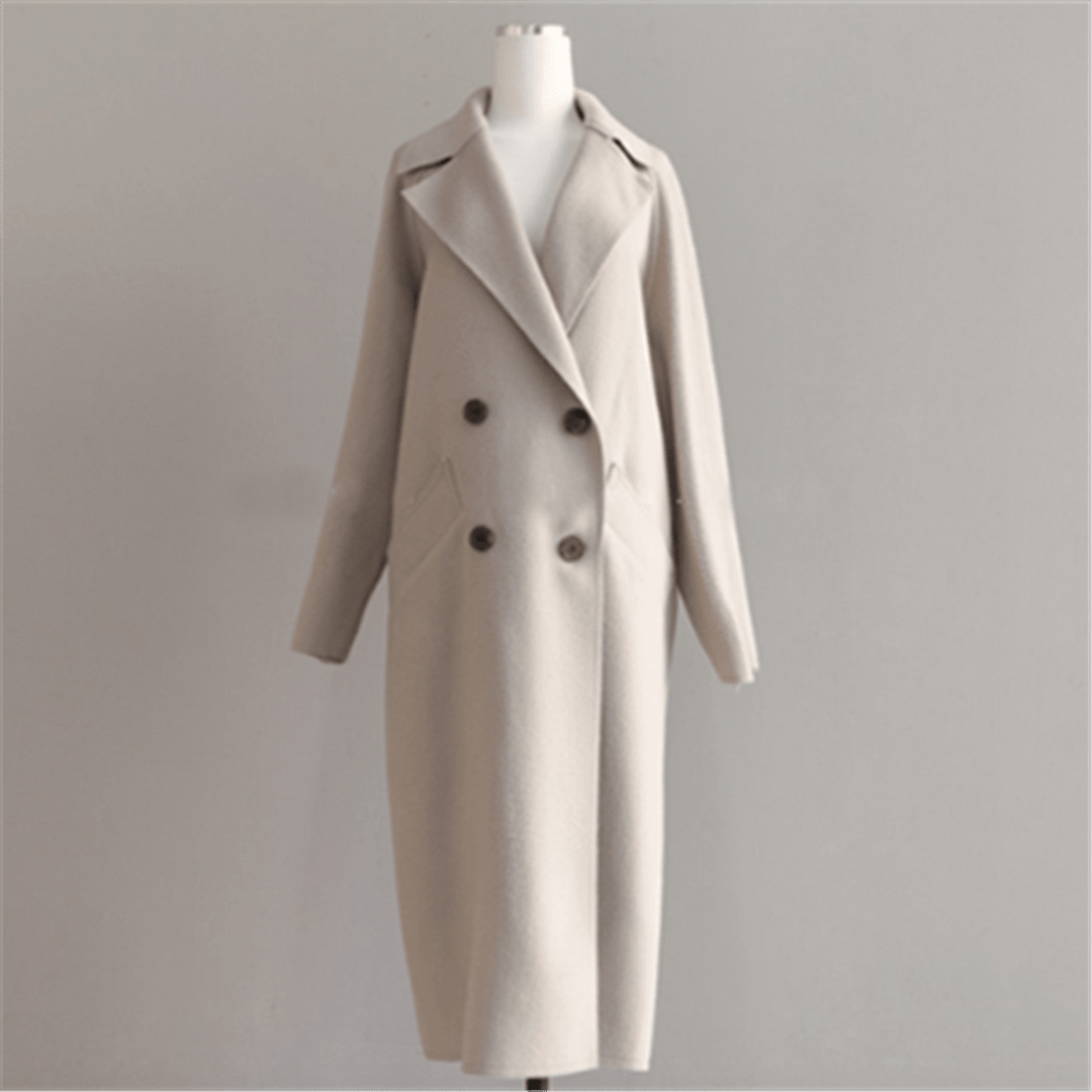 Mune | Women's Long Wool Blend Winter Coat with Belt