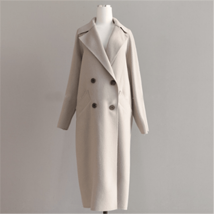Mune | Women's Long Wool Blend Winter Coat with Belt