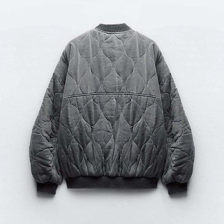 Mune | Women's Plus Size Gray Bomber Jacket