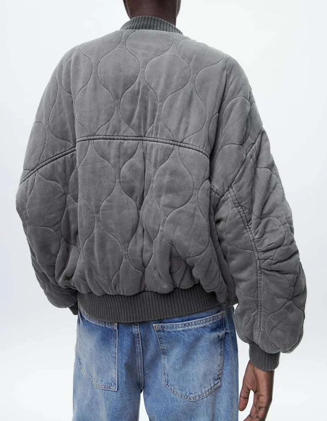 Mune | Women's Plus Size Gray Bomber Jacket