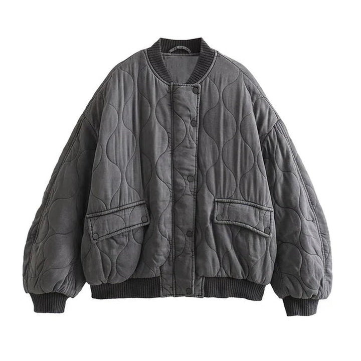 Mune | Women's Plus Size Gray Bomber Jacket