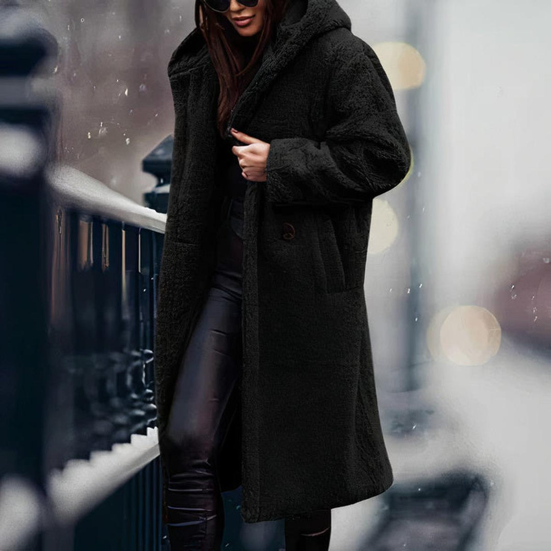 Mune | Women's Plus Size Teddy Fleece Coat with Hood