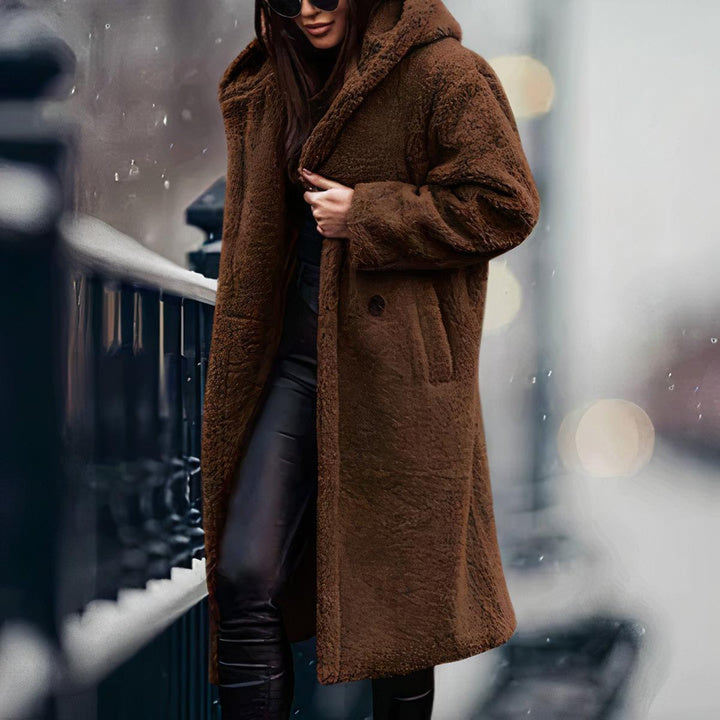 Mune | Women's Plus Size Teddy Fleece Coat with Hood