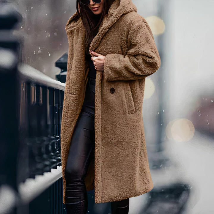 Mune | Women's Plus Size Teddy Fleece Coat with Hood