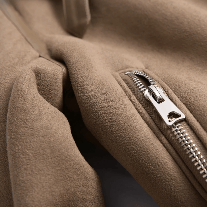 Mune | Women's Sherpa Lined Leather Jacket with Ribbed Cuffs