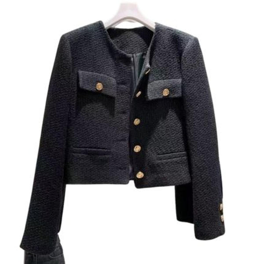 Mune | Women's Tweed Jacket with Round Neckline and Button Placket