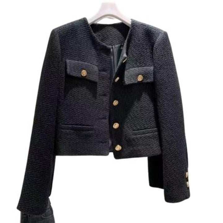 Mune | Women's Tweed Jacket with Round Neckline and Button Placket
