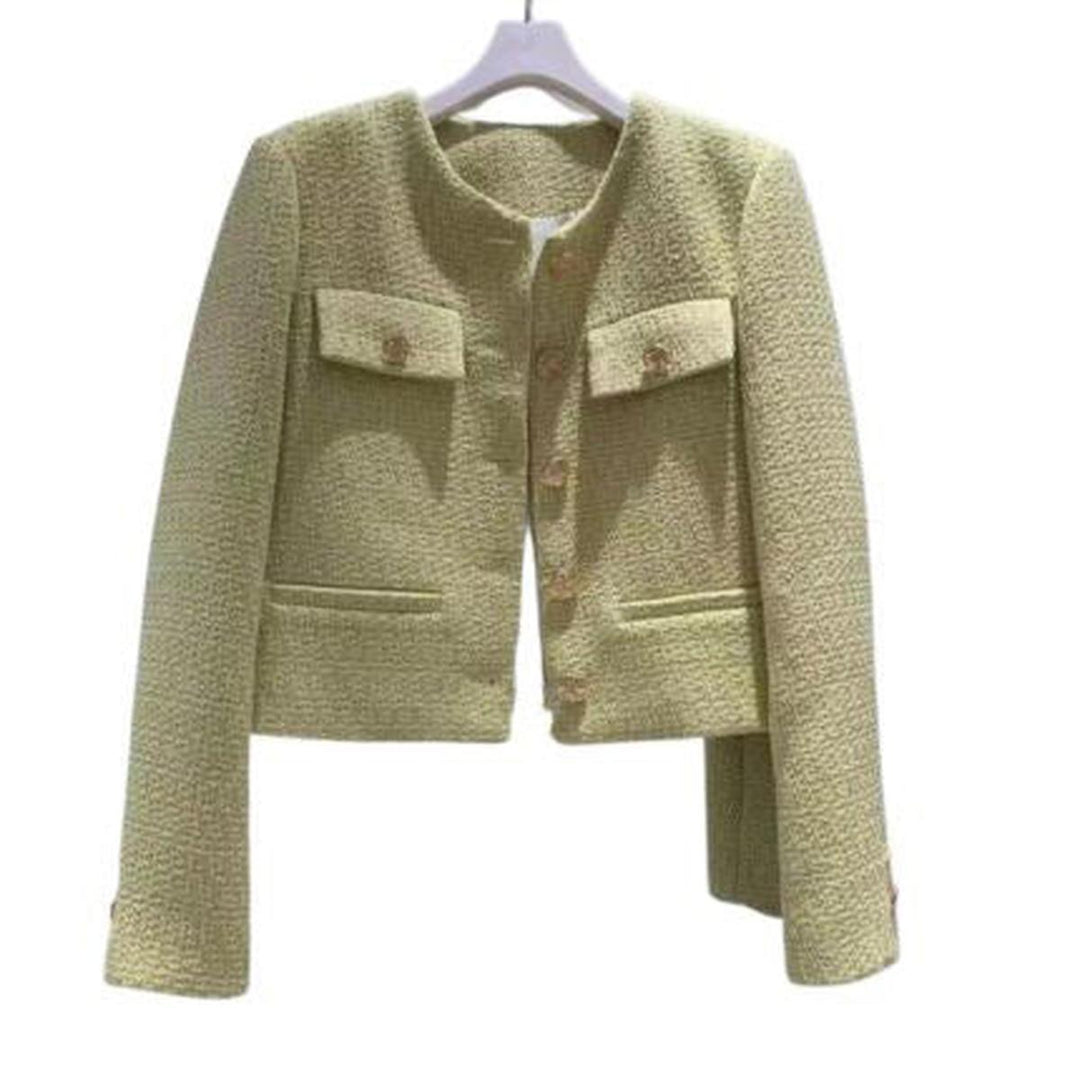 Mune | Women's Tweed Jacket with Round Neckline and Button Placket