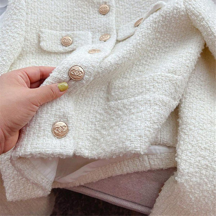 Mune | Women's Tweed Jacket with Round Neckline and Button Placket