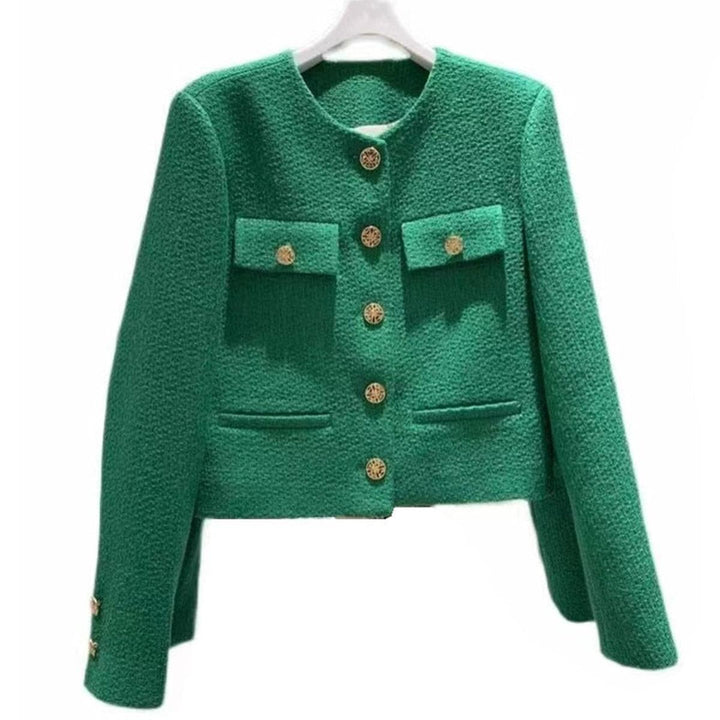 Mune | Women's Tweed Jacket with Round Neckline and Button Placket