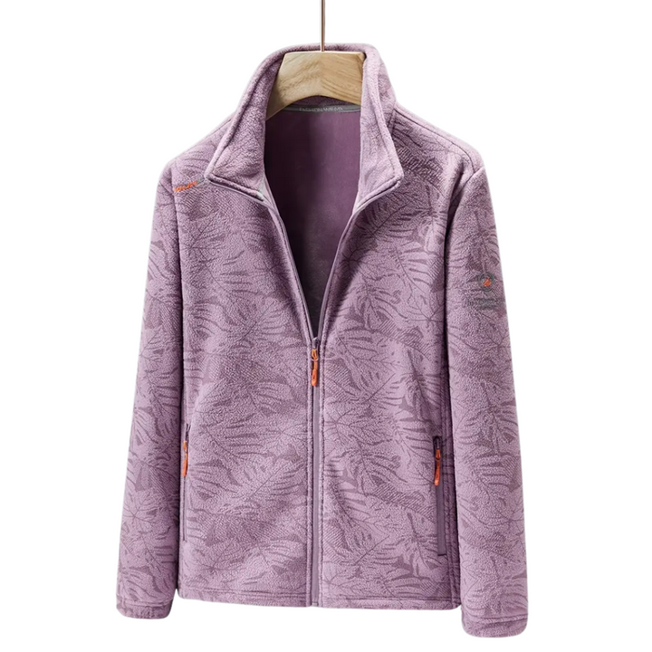 Mune | Women's Windproof Fleece Jacket with Botanical Print for Autumn and Winter