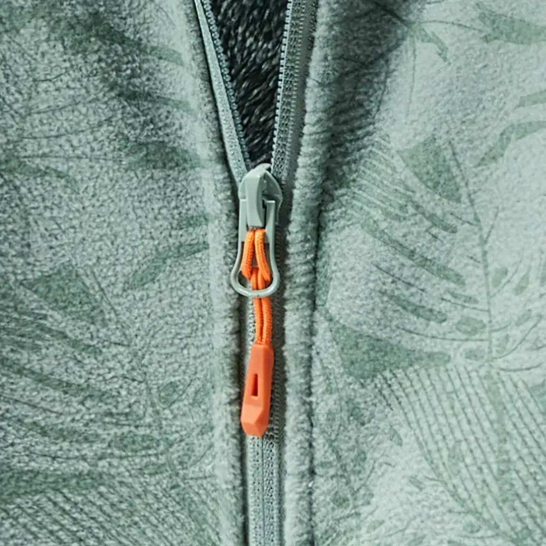 Mune | Women's Windproof Fleece Jacket with Botanical Print for Autumn and Winter