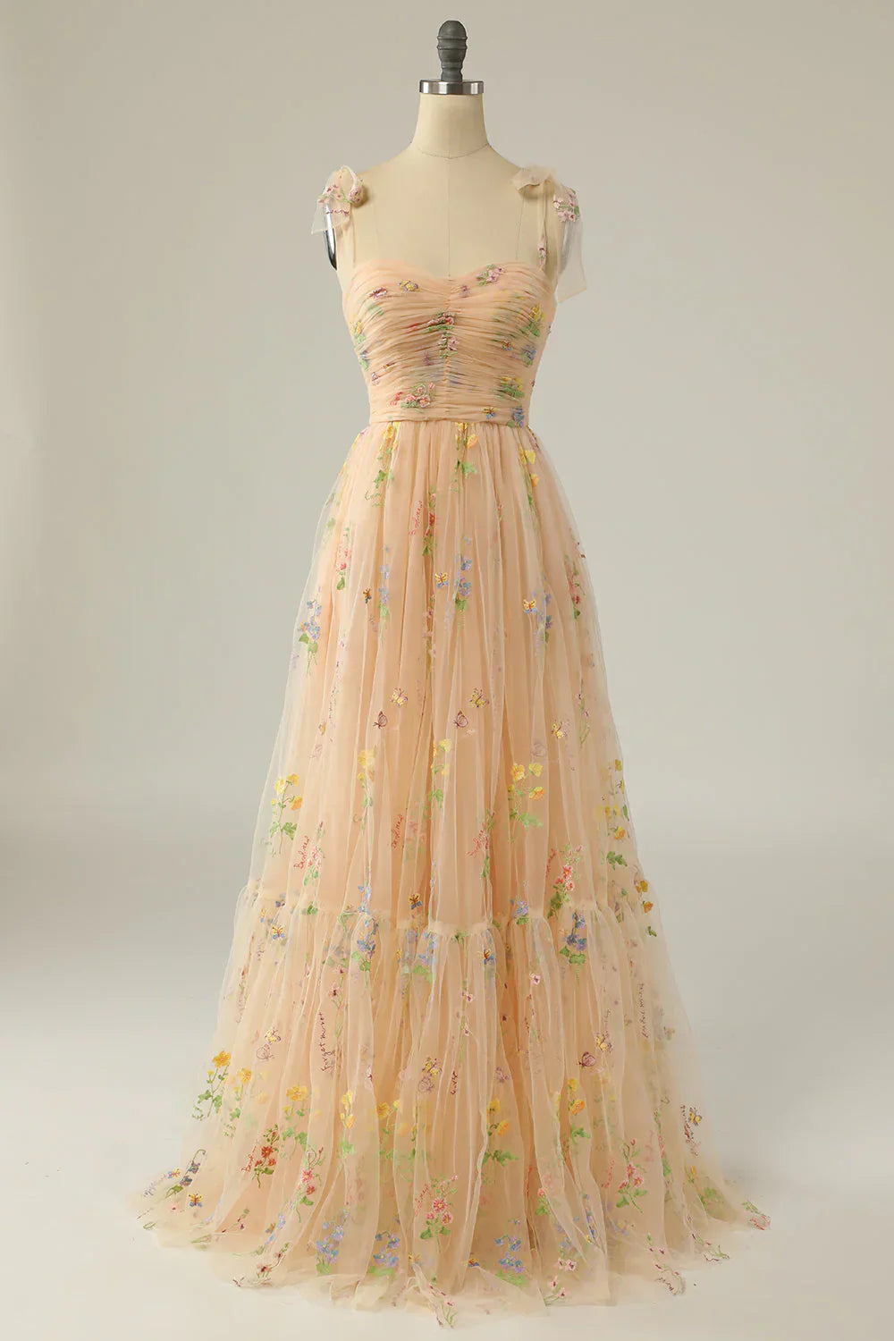 High-quality ball gown made of embroidered tulle