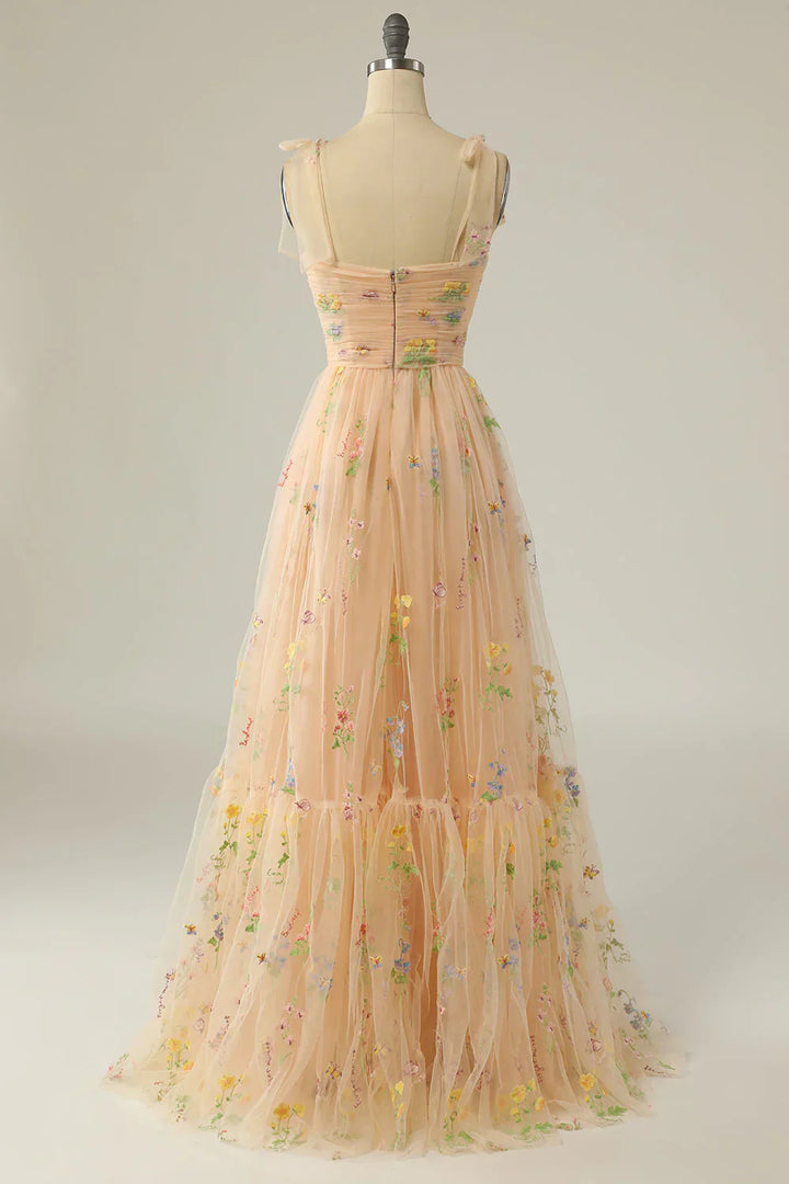 High-quality ball gown made of embroidered tulle