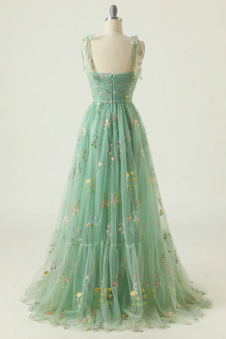 High-quality ball gown made of embroidered tulle