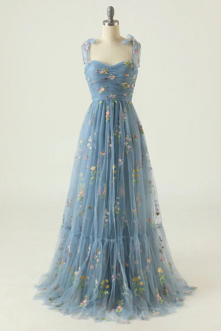 High-quality ball gown made of embroidered tulle