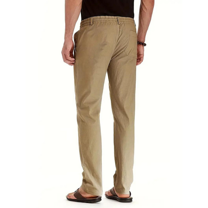 Fit pants with elastic waistband