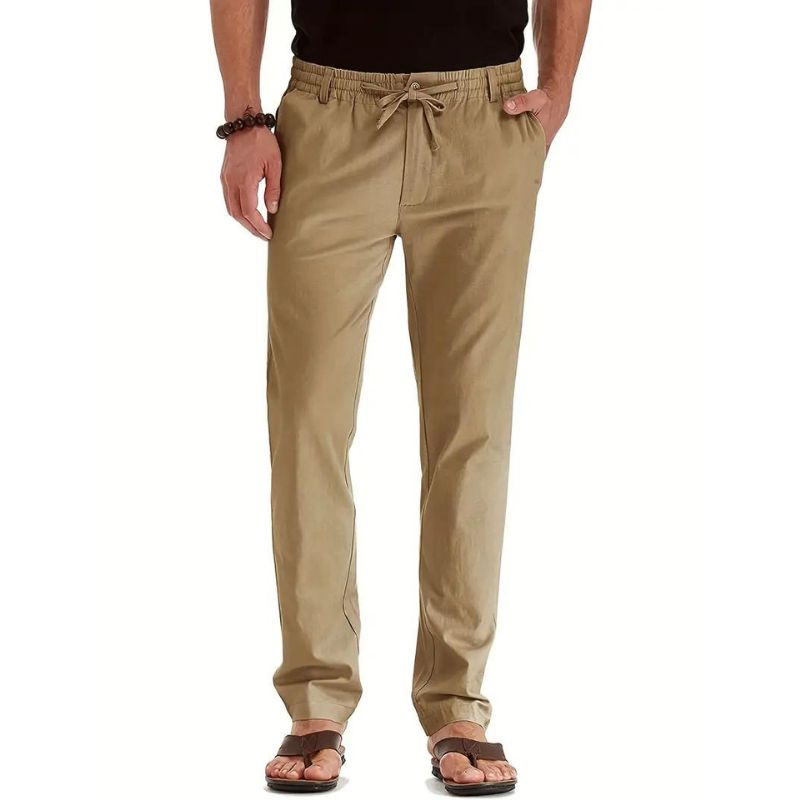 Fit pants with elastic waistband