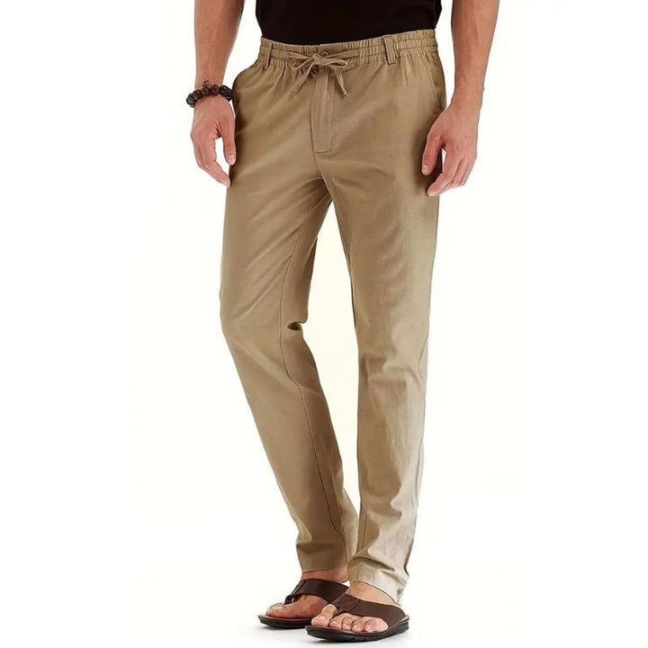 Fit pants with elastic waistband
