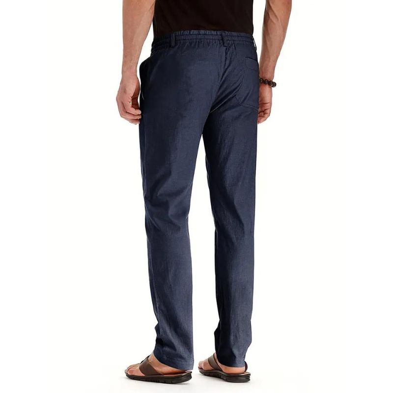 Fit pants with elastic waistband