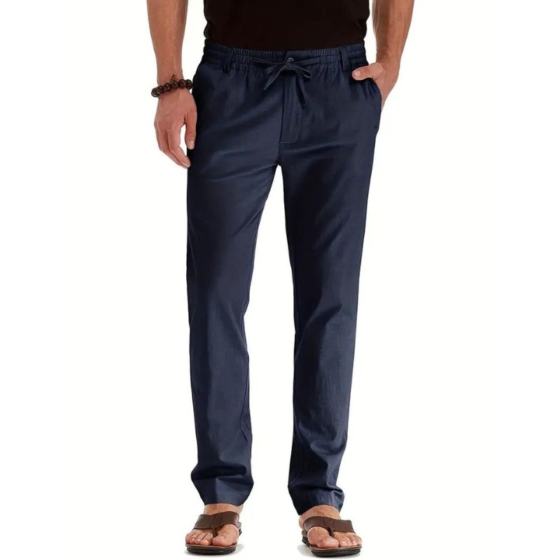 Fit pants with elastic waistband