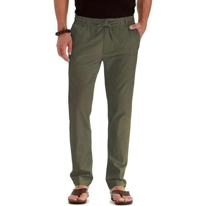 Fit pants with elastic waistband