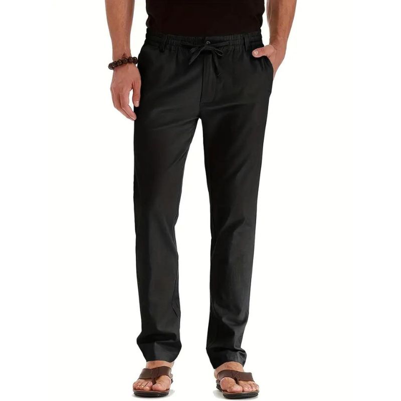 Fit pants with elastic waistband